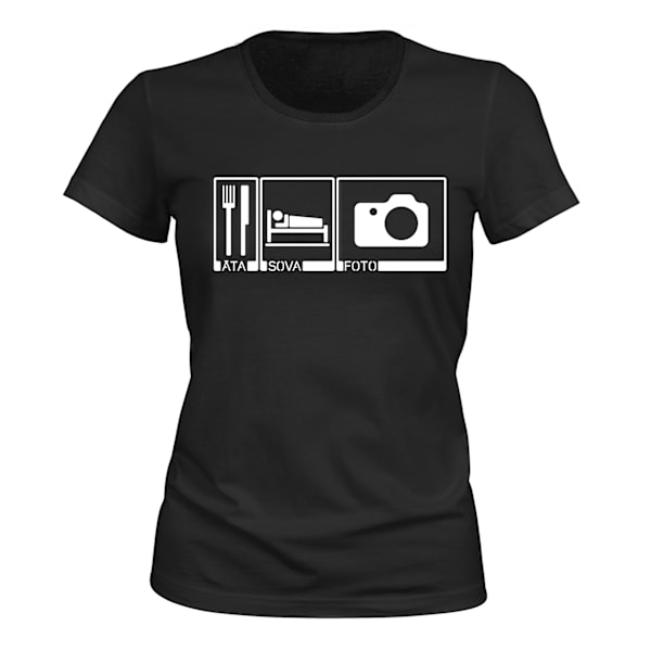 Spis søvn Foto - T-SHIRT - DAME sort XXL