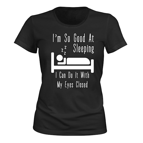 Jeg er så god til at sove - T-SHIRT - DAME sort S