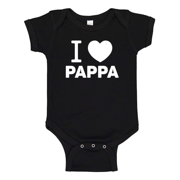 Jag Älskar Pappa - Baby Body svart Svart - 12 månader