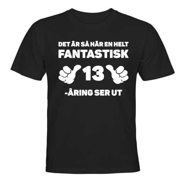 Fantastisk 13 års fødselsdag - T-SHIRT - BØRN sort Svart - 106 / 116