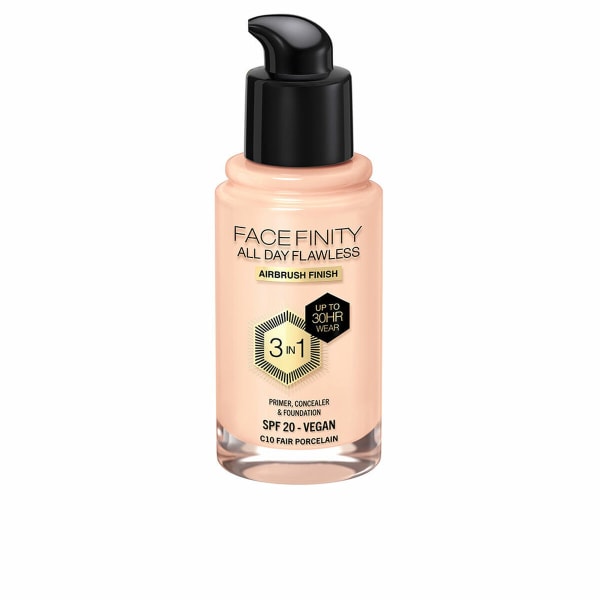 Foundation creme Max Factor Face Finity All Day Flawless 3 i 1 Spf 20 Nº C10 Fair porcelæn 30 ml