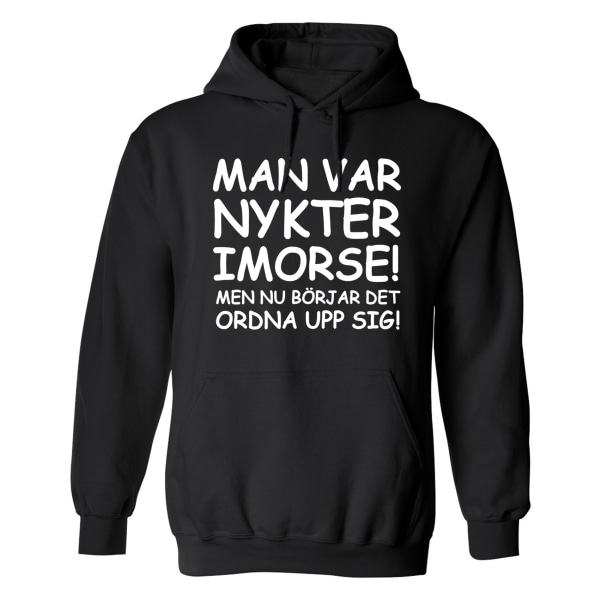 Man Var Nykter I morse - Hoodie / Tröja - UNISEX Svart - XL