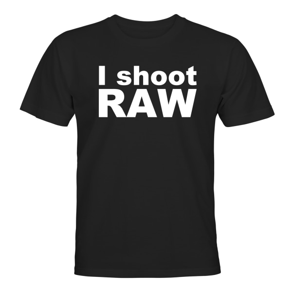 I Shoot Raw - T-PAITA - MIESTEN Svart - 4XL