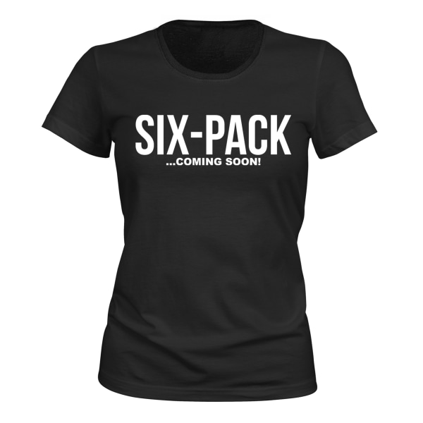 Six Pack kommer snart - T-SHIRT - DAME sort XL