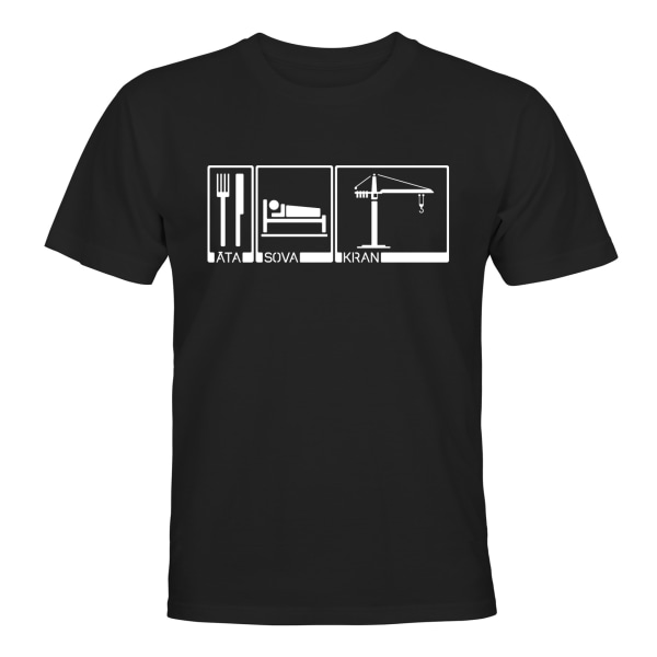 Eat Sleep Kran - T-SHIRT - UNISEX Svart - 3XL