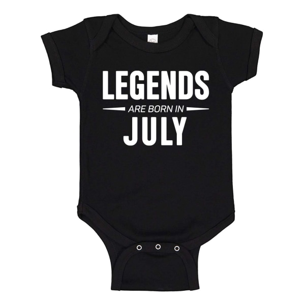 Legends Are Born In July - Baby Body sort Svart - 12 månader