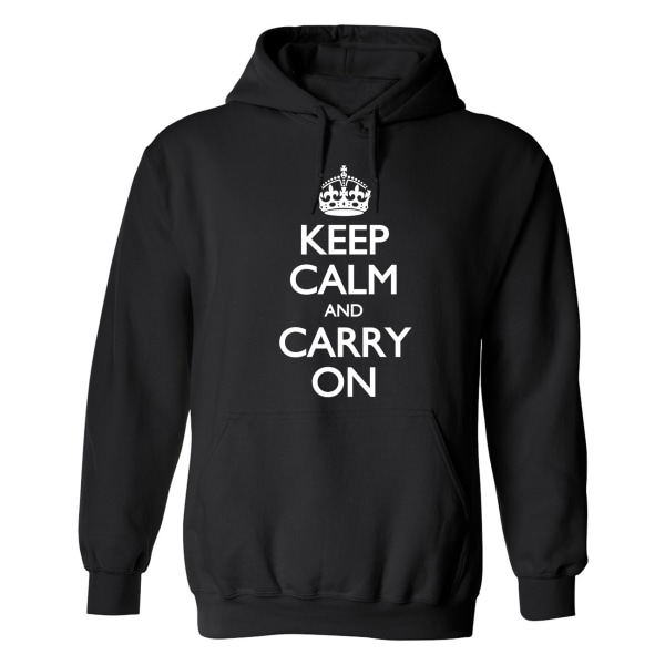 Keep Calm And Carry On - Hoodie / Tröja - HERR Svart - S