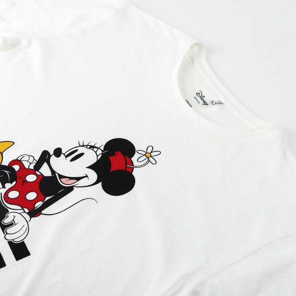 T-shirt med kortärm Dam Minnie Mouse Vit S