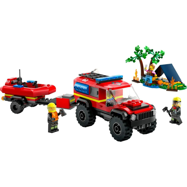 Playset Lego 60412 4x4 paloauto pelastusveneellä