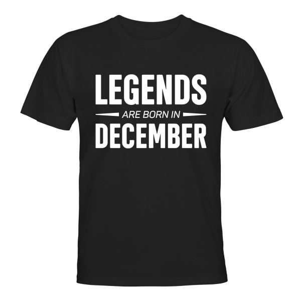 Legender er født i december - T-SHIRT - UNISEX Svart - 4XL