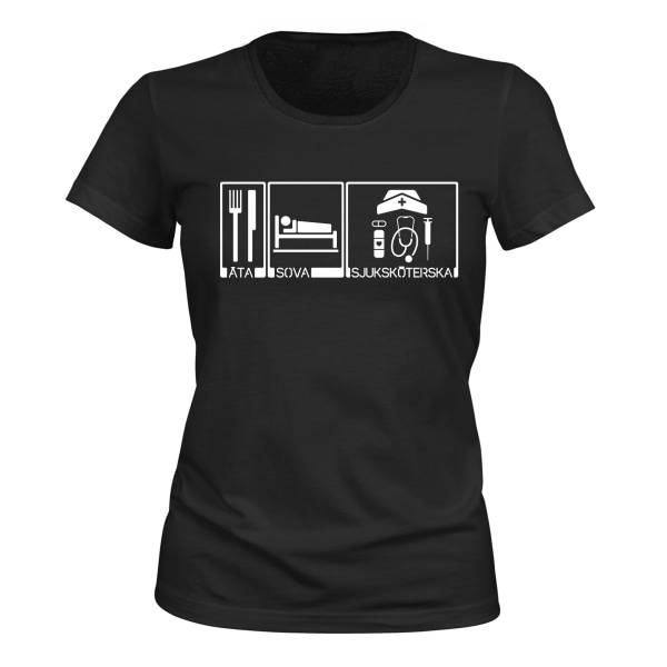 Eat Sleep Nurse - T-SHIRT - DAMER svart XS