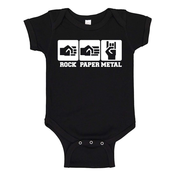 Rock Paper Metal - Baby Body svart Svart - 18 månader