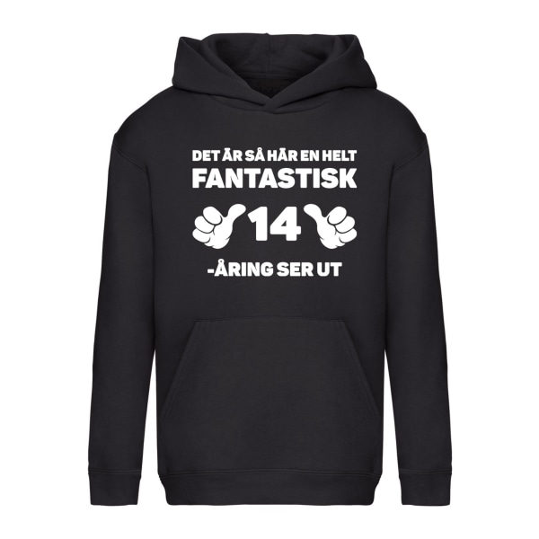 Fantastisk 14 års fødselsdag - Hættetrøje / sweater - BØRN sort Svart - 116