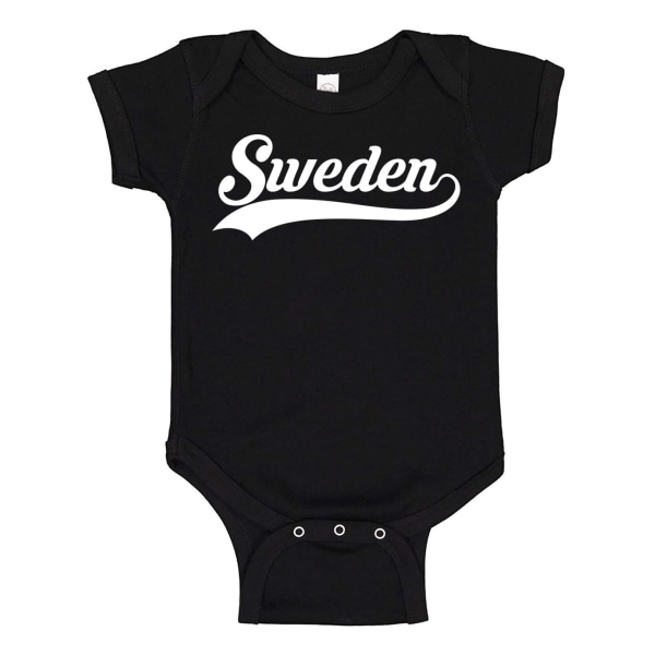 Sverige - Baby Body svart Svart - 12 månader