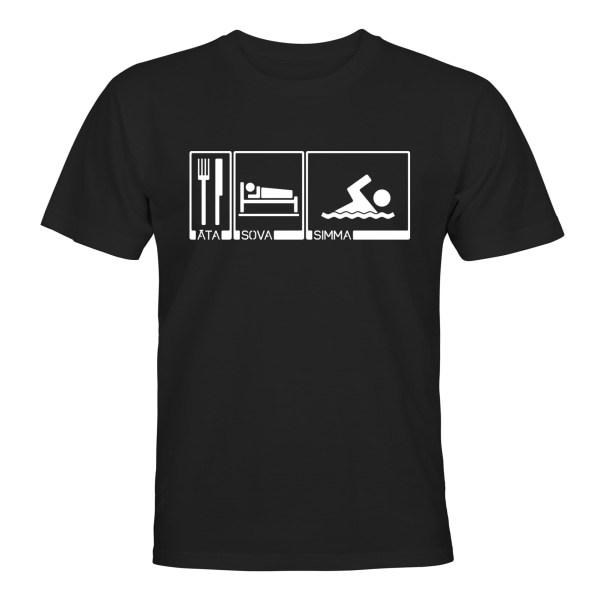 Eat Sleep Swim - T-SHIRT - UNISEX Svart - 5XL