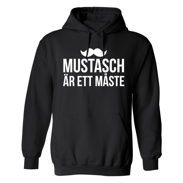 Moustache Is A Must - Hættetrøje / Sweater - MÆND Svart - 5XL