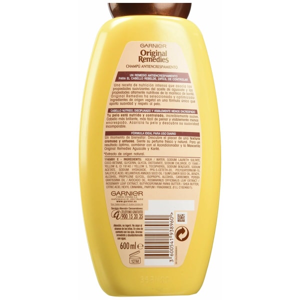 Anti-frizz shampoo Garnier Original Remedies Avocado Shea 600 ml