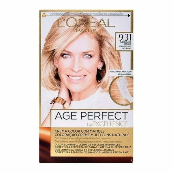 Permanent anti-aldringsfarge Excellence Age Perfect L'Oreal Make Up Excellence Age Perfect Lys gylden blond Nº 9.0-rubio muy claro