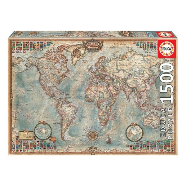 Pussel Educa The World, Political map 16005 1500 Delar