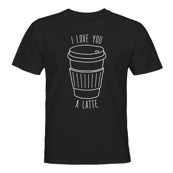 I Love You A Latte - T-SHIRT - MÆND Svart - 3XL