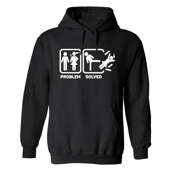 Problem Solved Flickvän - Hoodie / Tröja - UNISEX Svart - 3XL