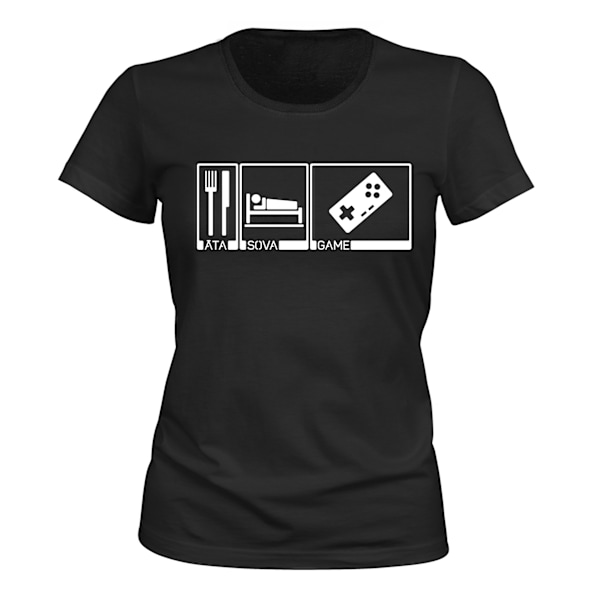 Eat Sleep Game - T-SHIRT - DAME sort S