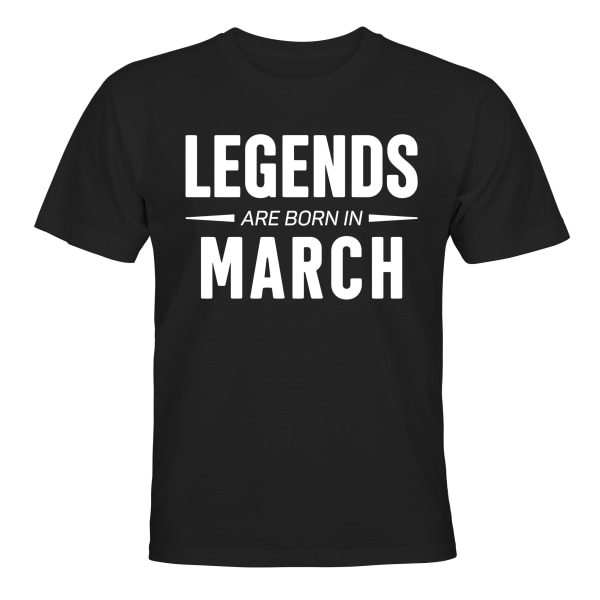 Legends Are Born In March - T-SHIRT - BARN svart Svart - 118 / 128