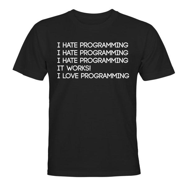 I Love Programming - T-SHIRT - HERR Svart - 2XL
