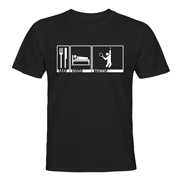 Äta Sova Tennis - T-SHIRT - HERR Svart - XL