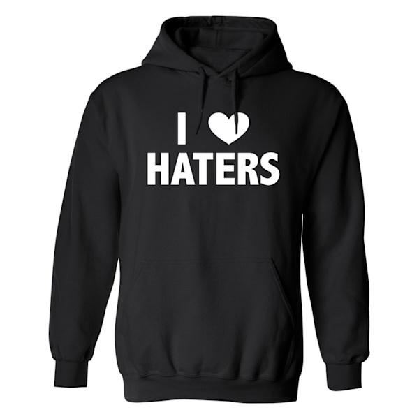 I Love Haters - Hættetrøje / Sweater - MÆND Svart - 4XL