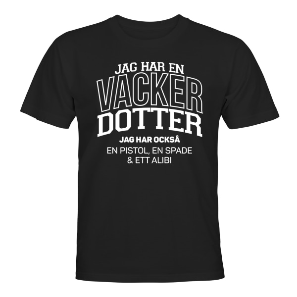 Jeg har en vakker datter - T-SHIRT - HERRE Svart - 5XL