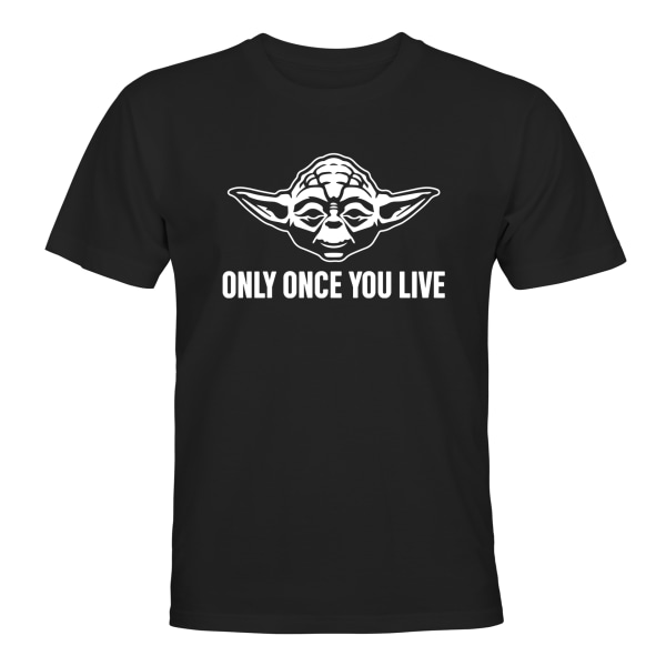 Yoda Only Once You Live - T-SHIRT - HERR Svart - M