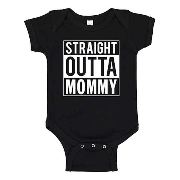 Straight Outta Mommy - Baby Body svart Svart - Nyfödd