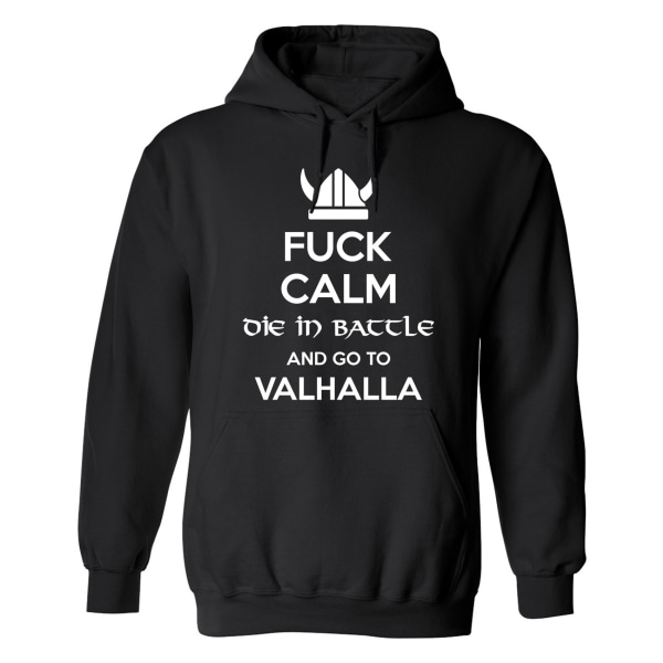 Fuck Calm Go To Valhalla - Hoodie / Tröja - HERR Svart - S