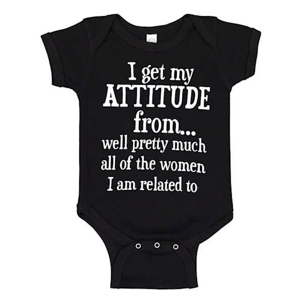 I Get My Attitude From - Baby Body svart Svart - 6 månader