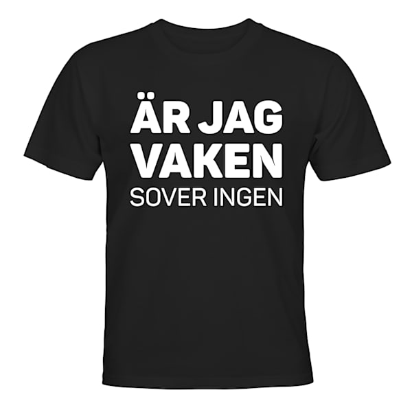 Er jeg vågen, sover ingen - T-SHIRT - BØRN sort Svart - 118 / 128