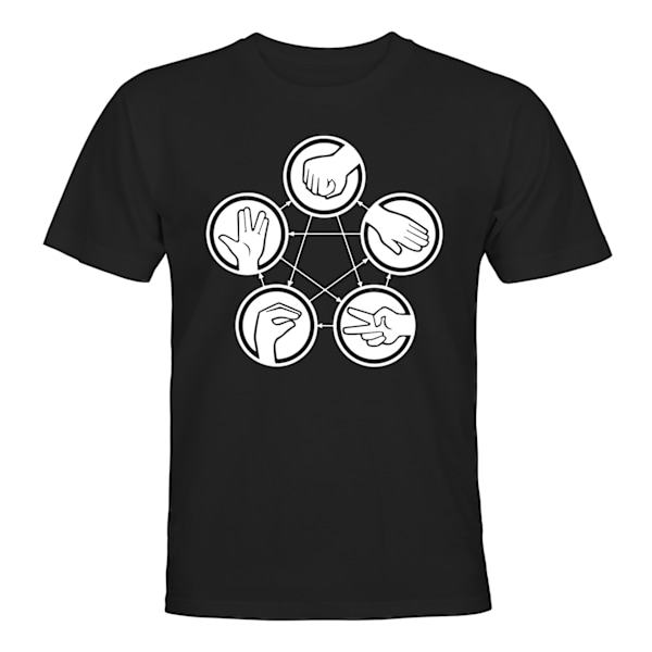 Rock Paper Sakset Lizard Spock - T-PAITA - UNISEX Svart - M
