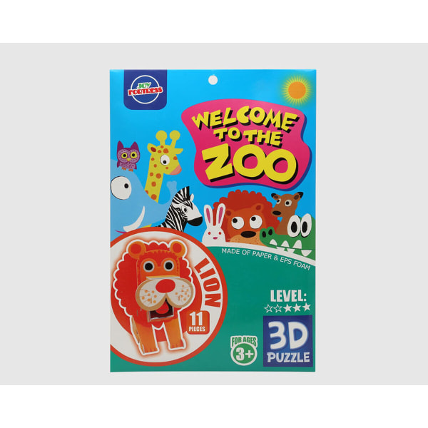 3D puslespil Zoo Lion 27 x 18 cm 11 Dele