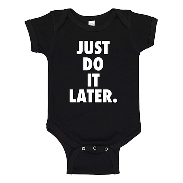 Just Do It Later - Baby Body svart Svart - 12 månader