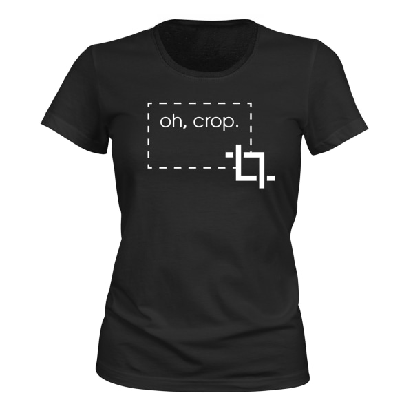 Oh Crop - T-SHIRT - DAME svart M