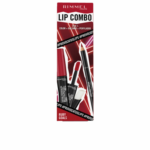 Meikkisarja Rimmel London Lip Combo 3 Parts Ruby Goals