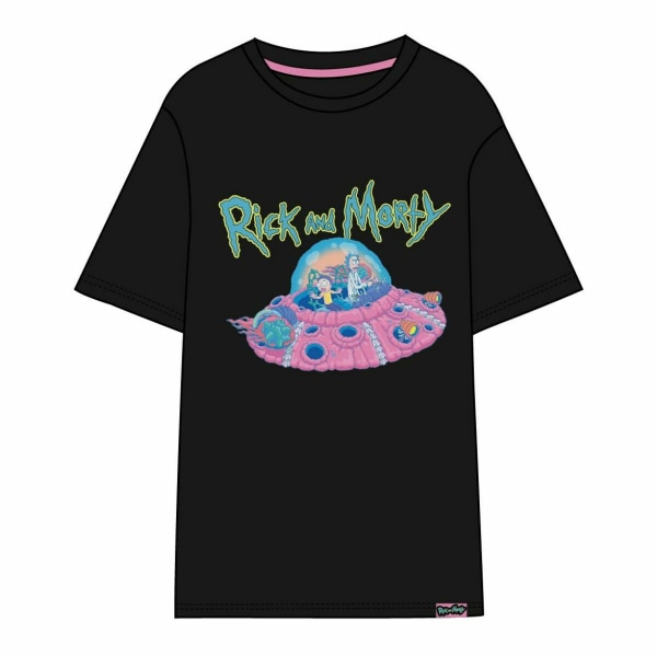 T-skjorte med korte ermer Unisex Rick and Morty Black XL