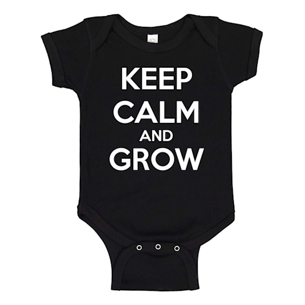 Keep Calm And Grow - Baby Body svart Svart - 12 månader