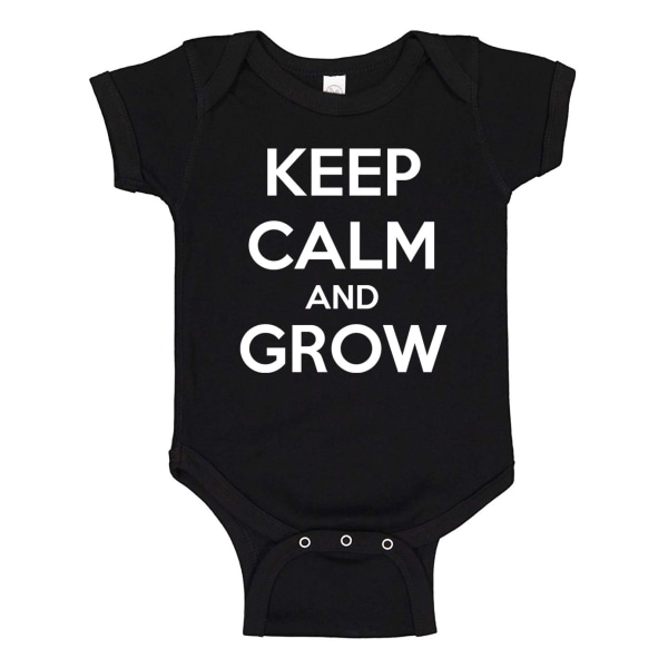 Keep Calm And Grow - Baby Body svart Svart - 18 månader