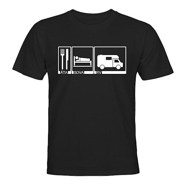 Äta Sova RV - T-SHIRT - HERR Svart - S