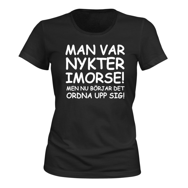 Mand var ædru i morges - T-SHIRT - DAME sort XS