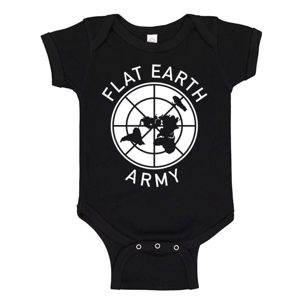 Flat Earth Army - Baby Body svart Svart - 24 månader