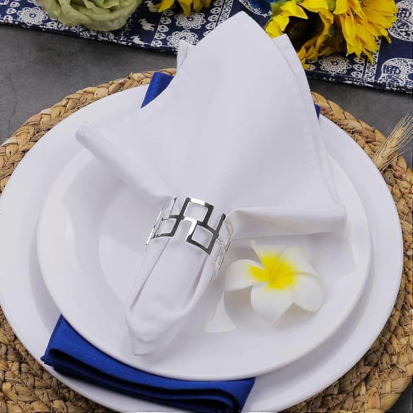 Legering Silver Servettringar Set om 12 Eleganta, Delikata Servetter