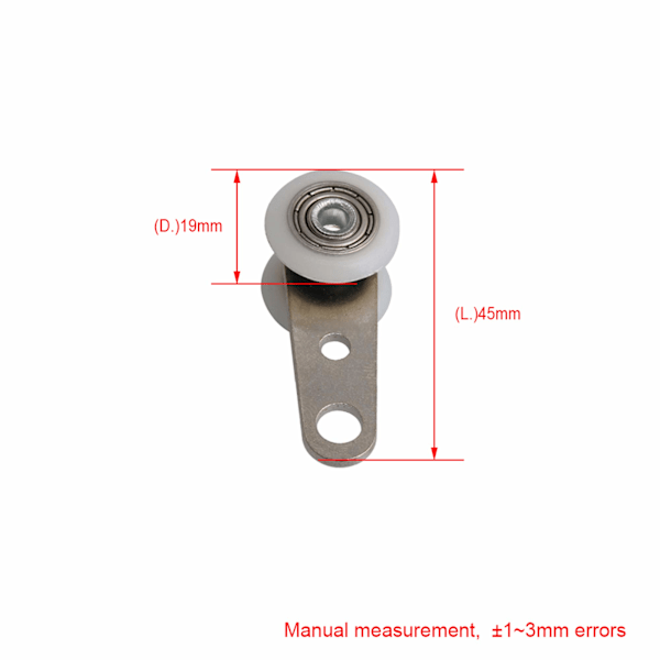 Pakke med 10 ruller til karnapvinduer eller skydedøre - metal og plast - 4,5 x 1,9 cm