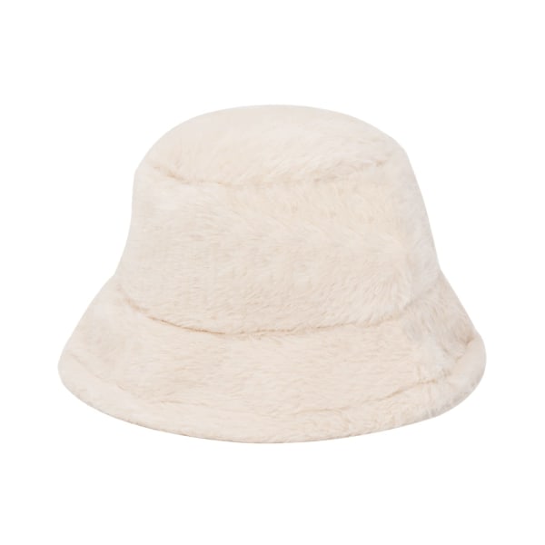 Bøttehatt Varm vinterlue Fiskerhatt for kvinner Menn Fluffy gaver til kvinner jenter（54-60CM） beige